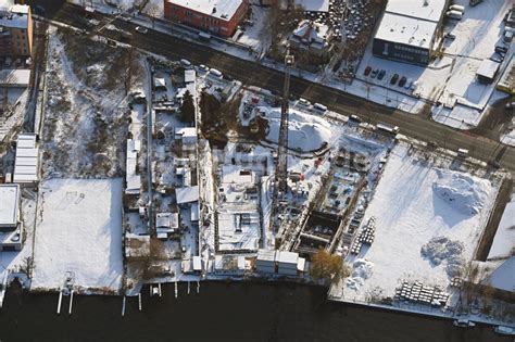 Berlin Aus Der Vogelperspektive Winterluftbild Baustelle Zum Neubau