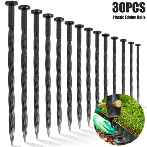 Plastic Edging Stakes Elbourn 30pcs 8 Inch Landscape Edging Anchoring Spikes Spiral Landscape