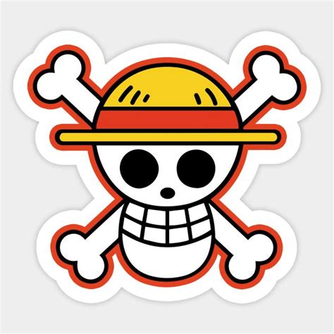 Luffy Straw Hat Pirates Logo Straw Hat Pirates Sticker TeePublic