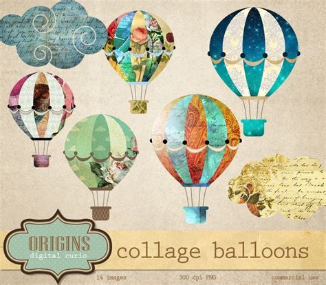 Collage Hot Air Balloon Clipart Hot Air Balloon Clipart Balloon Clipart Balloons