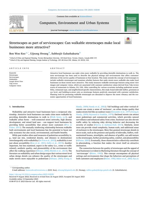 PDF Streetscapes As Part Of Servicescapes Can Walkable Streetscapes