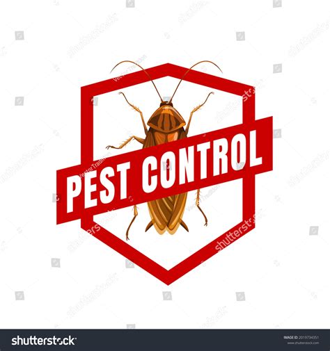 Cockroach Pest Control Vector Sign Icon Royalty Free Stock Vector