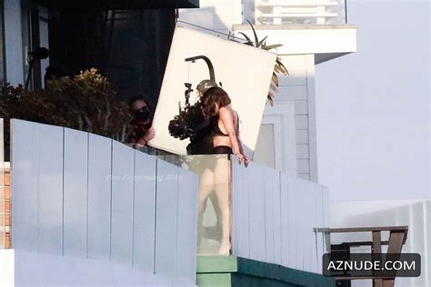 Lucy Hale Sexy Poses In Black Lingerie On A Beachfront Balcony In Malibu Aznude
