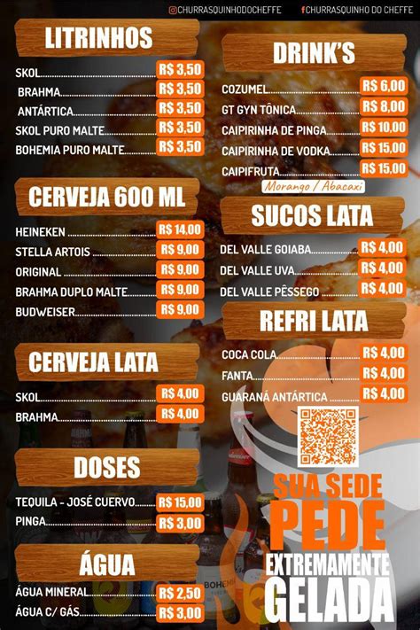 Menu Em Churrasquinho Do Cheffe Pub Bar Alfenas