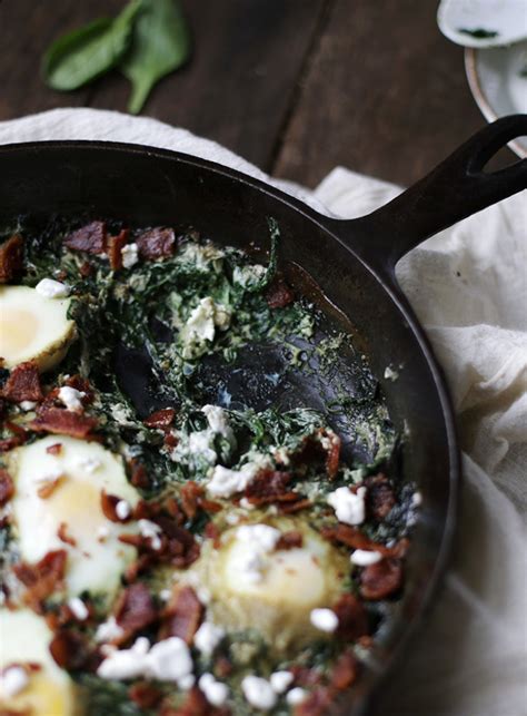 Spinach Bacon And Goat Cheese Egg Skillet The Merrythought