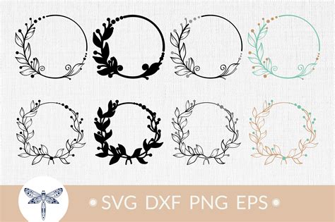 Floral wreath svg, wedding wreath svg clipart By Zenart Studio by ...