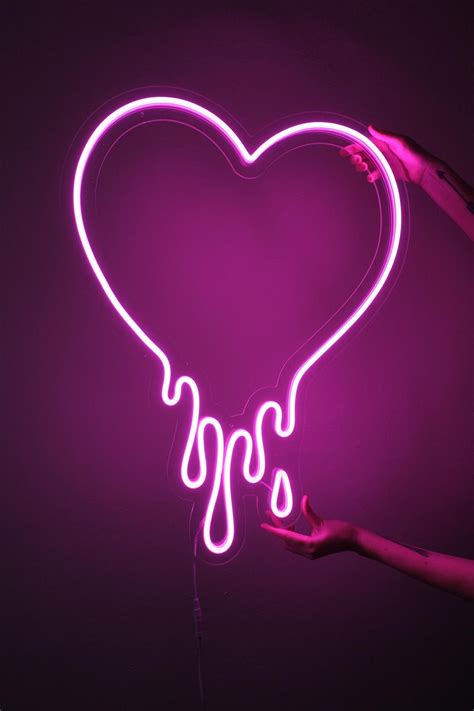 Melting Heart Custom Led Neon Sign Wall Melting Heart Neon Etsy