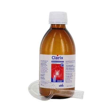 Clarix Expectorant Carbocisteine 5 Adultes Sans Sucre 250ml