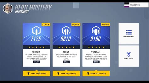 Reinhardt Hero Mastery MAX SCORE Guide All Difficulties Overwatch 2