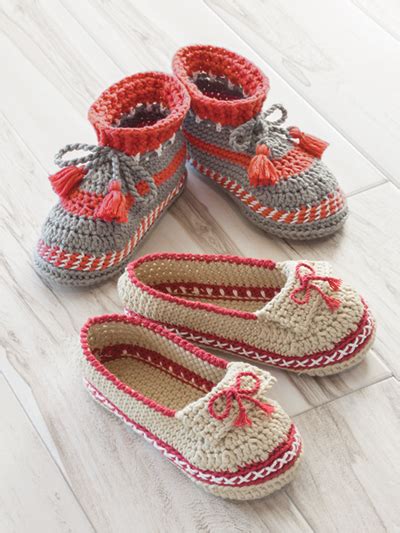 Annies Signature Designs Adult Moccasin Slippers Crochet Pattern