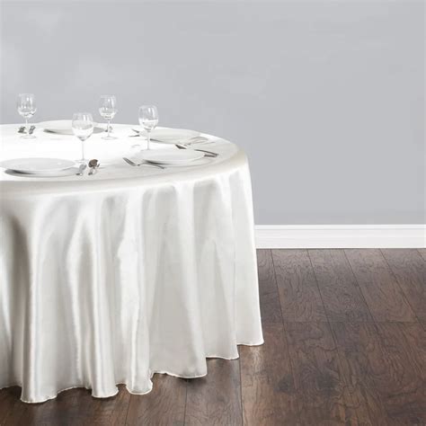 Pcs Ivory Round Elegant Satin Tablecloths Table Decoration For