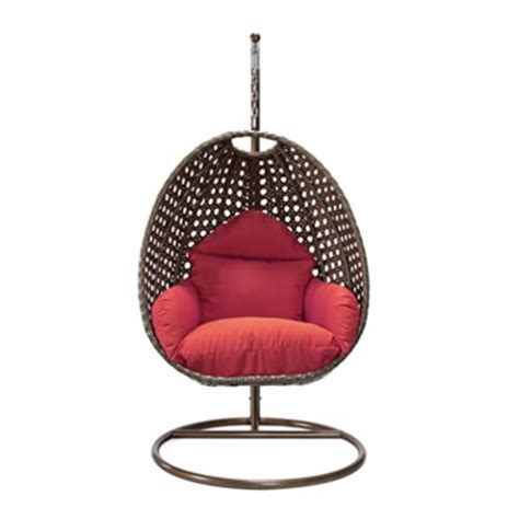 Leisuremod Charcoal Wicker Hanging Egg Swing Chair King Soopers