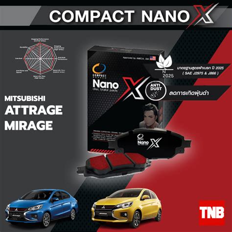 Compact Nano x ผาเบรค กามเบรค ดสเบรค Mitsubishi attrage mirage มซ