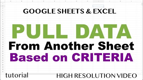 How To Pull Data From Another Sheet Based On Criteria In Excel Google