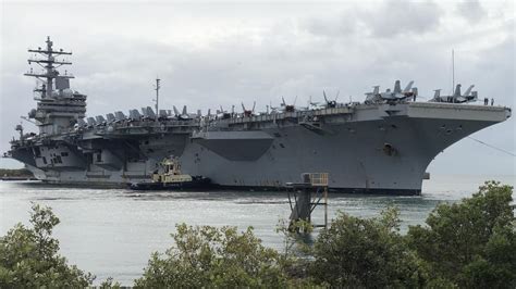 Uss Ronald Reagan Giant Aircraft Carrier Ship Set To Dock In Brisbane