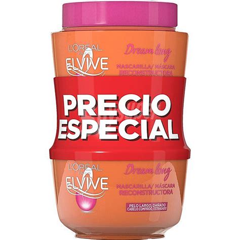 Elvive L Oréal Paris Mascarilla De Pelo Reconstructora Para Pelo Largo Dañado 2 Tarros 300 Ml