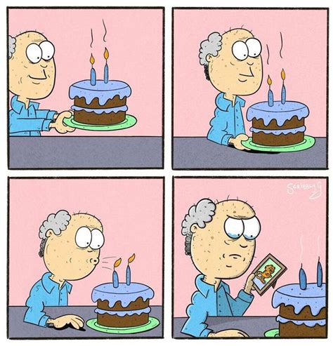 An Older Man Blowing Out The Candles On His Birthday Cake