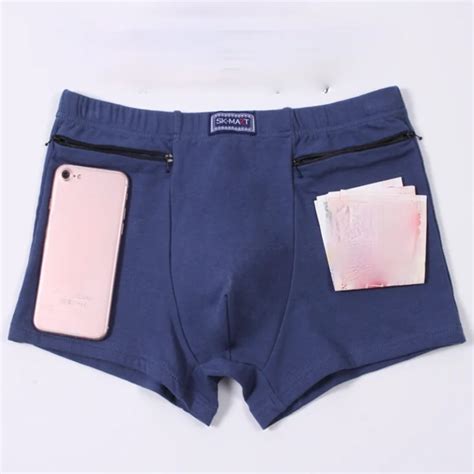 Cueca Boxer Masculina Bolsos Roupa Íntima Anti Roubo Cueca Boxer