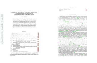 Genericity Of Lyapunov Spectrum Of Bounded Random Compact Operators On