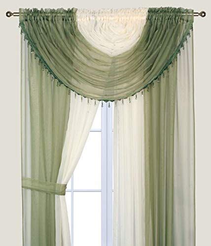 Sapphire Home Complete Window Sheer Curtain Panel Set With 4 Attached