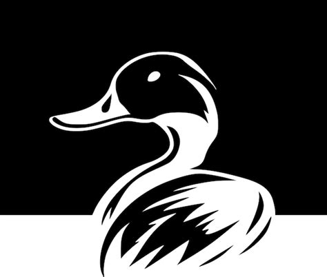 Premium Vector Duck Black And White Vector Illustration