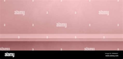 Empty Shelf On A Light Pink Concrete Wall Background Template Scene