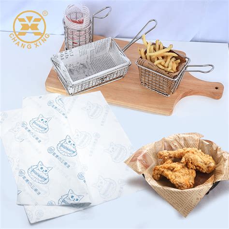 Greaseproof Wax Sandwich Packaging Paper Fried Chicken Fries Wrapper