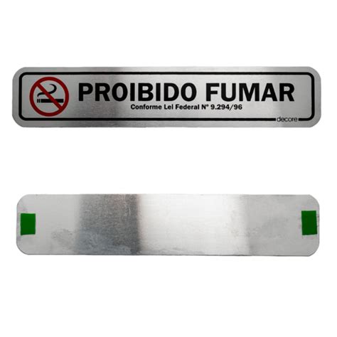 Placa De Sinaliza O Adesiva Em Alum Nio X Cm Proibido Fumar