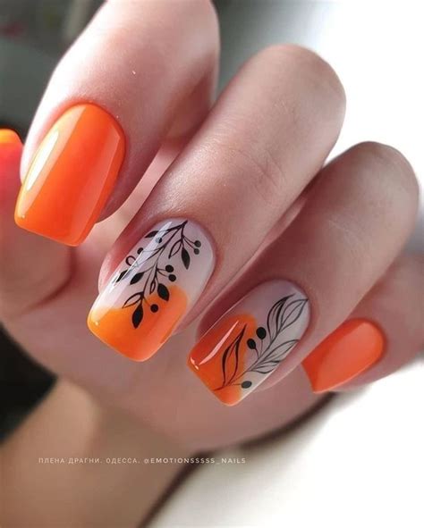 Une Vitalit Vibrante Avec Des Ongles Orange Vif Une Bouff E Dair