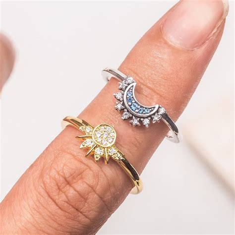 Sun And Moon Ring Pandora Style Rings Sun And Moon Rings Celestial