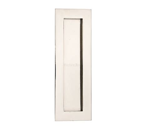 Heritage Brass Rectangular Flush Pull 105mm 175mm Or 300mm Polished Nickel C1855 Pnf