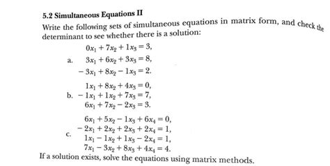 Solved 52 Simultaneous Equations Ii Write The Following