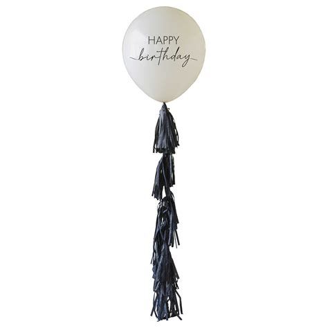 Mega Ballon Happy Birthday Champagne Noir Ginger Ray Jetjes Jobjes