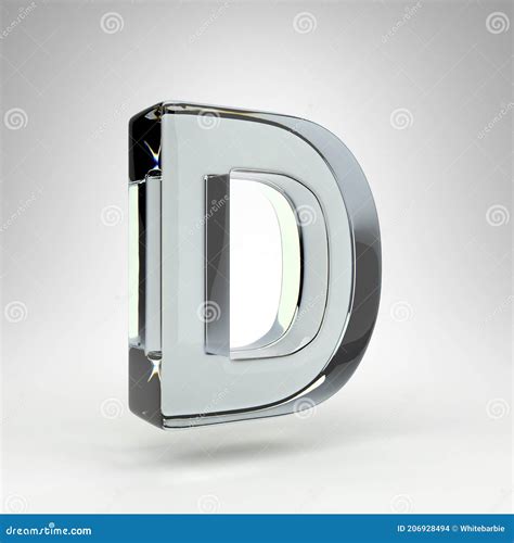 Letter D Uppercase On White Background Camera Lens Transparent Glass