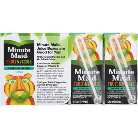 Minute Maid Fruit Veggie Tropical Blend Juice Boxes 8 Ct 6 Fl Oz