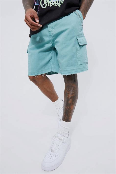 Fixed Relaxed Cargo Zip Pocket Short Boohoo Uk