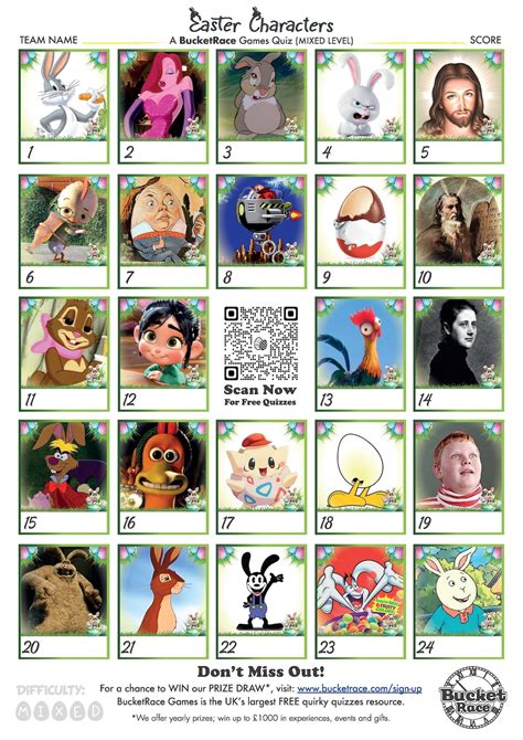 Printable Easter Character Picture Quiz Mixed Level Etsy