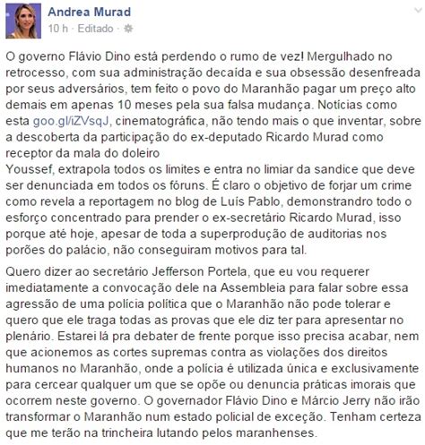 Sousa Neto E Andrea Murad Se Pronunciam Sobre Arma O De Fl Vio Dino