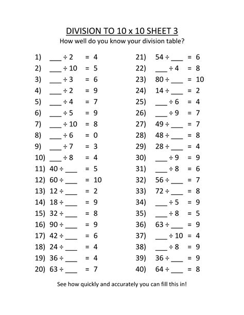 Division 3rd Grade Worksheets Division Grade Worksheets Work