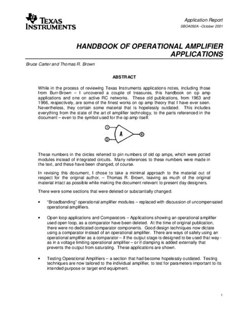 (PDF) HANDBOOK OF OPERATIONAL AMPLIFIER APPLICATIONS | Fuad Ilhamz ...