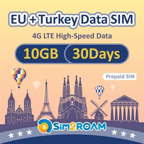 EU Turkey SIM Card 30 Days Data ONLY 10GB Of High Speed 4G LTE Data