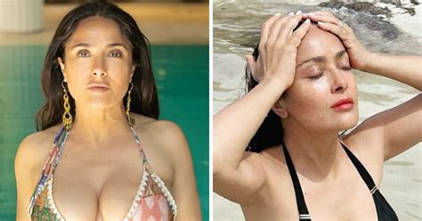 Salma Hayek C L Bre La Journ E Du Bikini Dans Un Maillot De Bain String Qui Nous A Laiss S