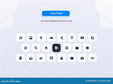 Fully Editable Premium Icon Set Stock Vector Stock Vector