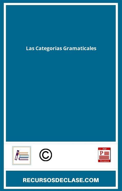 Las Categorias Gramaticales Pdf