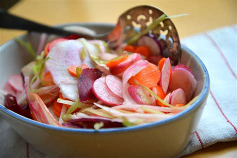 Winter Root Salad Dressed With Citrus And Ginger Red Moon Farm