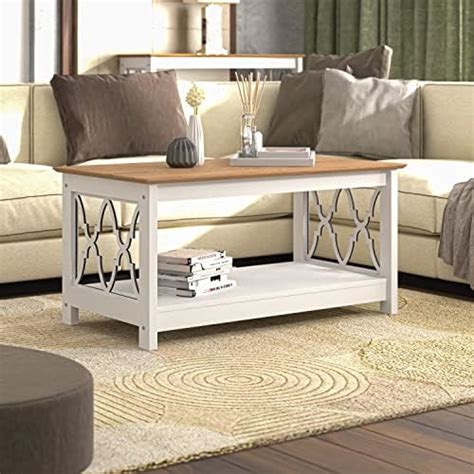 Galano Nova Coffee Table Modern Distressed Oak Finish Storage