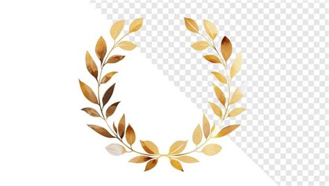 Premium Psd Poetcore Themed Gold Laurel Wreath On Transparent Background