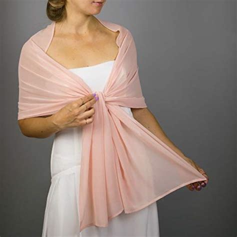 Châle Écharpe Étole Chiffon Femme Mariage Sur Robe De Soirée Mariée En Rose Amazonfr Handmade