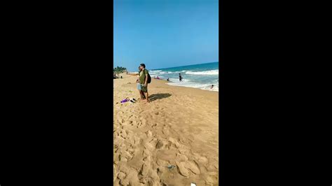 Auroville beach the serene beach cool weather - YouTube