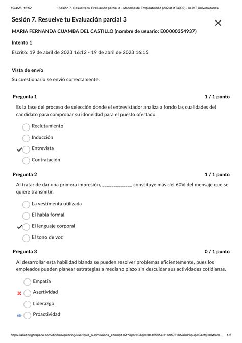 Sesi N Resuelve Tu Evaluaci N Parcial Modelos De Empleabilidad